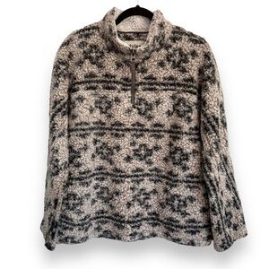 Dylan Los Angeles Size Medium 1/4 Zip Sherpa Pullover